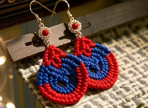 Pendientes Boho de Ganchillo Personalizados, Joyas Hechas a Mano con Hilo Grueso, Flor Bohemia, Pendientes Colgantes en Miniatura, Regalo - Product Image 4