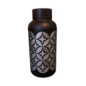 Bouteille d'eau gravée florale en cuivre antique au design moderne, ustensiles de cuisine finis mats en acier inoxydable, cadeaux d'affaires directs - Product Image 3