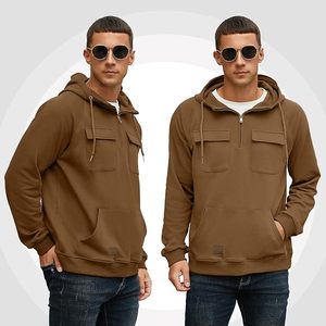 Sudadera con capucha y cremallera informal para hombre, sudadera personalizada para jóvenes para gimnasio, sudaderas atléticas de invierno de talla grande transpirable - Product Image 4