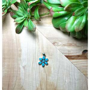 Kingman Turquoise & Sterling Silver Pendant Navajo-<b>Crafted</b> Cultural Collectible Jewelry for Men & Women - Product Image 1