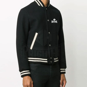 แจ็คเก็ตเลตเตอร์แมนดีไซน์พิเศษคุณภาพสูงสำหรับฤดูหนาว คอตั้ง ป้องกันแบคทีเรีย แขนยาว สวมใส่สบายสำหรับผู้ชาย - Product Image 2