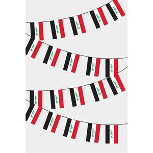 Party <b>Banners</b> Rectangular Flag Bunting for Iraq Celebrations - Product Image 1