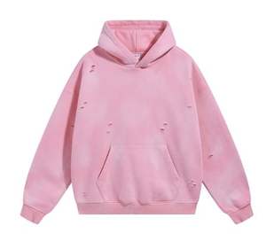 เสื้อฮู้ดดี้ผู้ชายทรงโอเวอร์ไซส์ ผ้าฝ้ายฟลีซ คอฮู้ด ล้างสีแบบแอซิด แขนยาว สไตล์สปอร์ต สำหรับออกกำลังกาย - Product Image 2