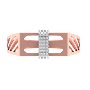 Anillo de diamantes naturales finos y elegantes para mujer, diamantes certificados de corte redondo, oro de 18 quilates, bodas de diseño de lujo atemporales - Product Image 1