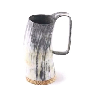 Tasse de corne à boire Viking faite à la main de haute qualité polie avec logo personnalisé gravé pour café ou cadeau pour Noël - Product Image 3