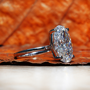 Bague de fiançailles pour femme en or blanc 14 carats avec diamant ovale de 4,8 carats cultivé en laboratoire, certifié IGI, clarté VS, diamant CVD, style bohème - Product Image 6