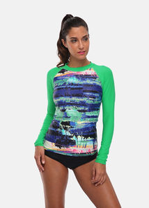 Custom Printed <b>Women</b> <b>Rash</b> <b>Guard</b> OEM Sublimation Gym Fitness Compression Sportswear Spandex Polyester <b>Women</b> <b>Rash</b> <b>Guard</b> - Product Image 2
