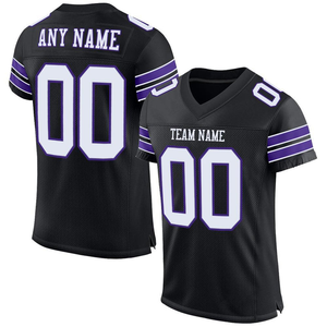 Maillots d'équipe de football noir pour hommes chemises de football américain personnalisées maillot de sport brodé cousu équipe de gros - Product Image 1