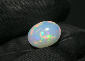 <b>Rainbow</b> Fire 4.60 CT Welo Opal Loose Gemstone Certified Amazing White Natural Multi Flashy Oval Cut Cabochon Rare Fire for - Product Image 3