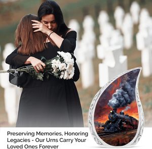 Estilo americano Metal Teardrop Tamaño adulto Urna de cremación Express Sunset Design Venta al por mayor Suministros funerarios - Product Image 5