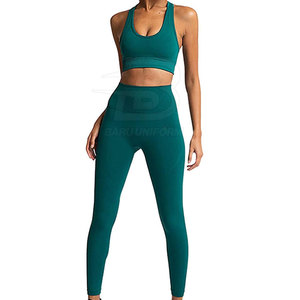 Conjuntos de entrenamiento para mujer, conjunto de chándal de 2 piezas, gimnasio, correr, Yoga, ropa deportiva, Sujetador deportivo, tanque corto, cintura alta, conjunto de yoga personalizado - Product Image 1