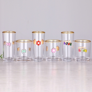 Prêt <span class=keywords><strong>à</strong></span> expédier or jante 3D <span class=keywords><strong>émail</strong></span> surélevé conception Barware Cocktail eau Highball verre <span class=keywords><strong>à</strong></span> boire gobelet tasse pour cadeau - Product Image 3