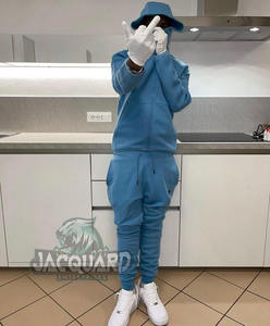 Conjunto de hombre de lana de alta calidad Deportes de invierno Elegante chaqueta con cremallera y chándal Jogger Sudadera con capucha ecológica de talla grande con capucha - Product Image 3