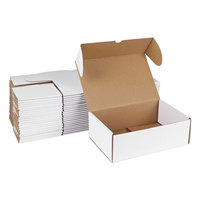 Lot de dossiers en carton ondulé blanc pour grossistes - Taille et couleur personnalisables, pelliculage mat, gaufrage, matériaux recyclés pour