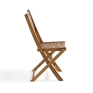 Madona Without Arm <b>Folding</b> <b>Garden</b> <b>Chair</b> with Teak Solid <b>Wooden</b> Material and Natural Finish for Indoor Outdoor Use - Product Image 2
