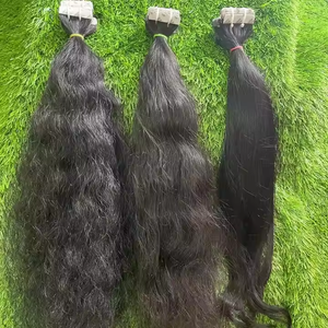 Cinta de cabello humano Remy de aspecto natural en extensiones con plenitud de doble dibujado y cinta invisible para un uso discreto - Product Image 3