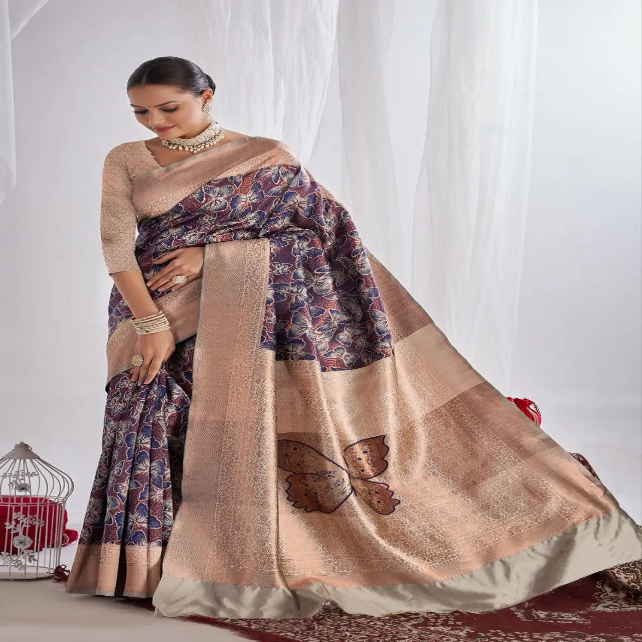 Exquisite Silk Printed Saree with Unstitched Blouse Indian & Pakistani Clothing Essentials for Every Occasion