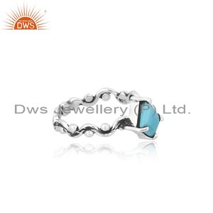 แหวนเงินแท้ 925 ประดับพลอยคิงแมนเทอร์ควอยซ์ สไตล์เรียบง่าย แบรนด์ DWS Jewellery แหวนแฟชั่น ประดับพลอยธรรมชาติ จากผู้ผลิตและจำหน่าย - Product Image 4