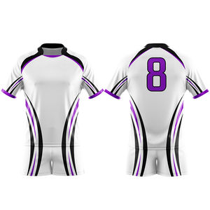 Venta caliente Unisex Rugby Uniforme Sublimación de secado rápido con característica transpirable Profesional Hecho en fábrica Bajo MOQ OEM ODM Servicio - Product Image 6