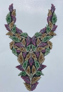 Luxe doux Net tissu Saree robe Blouse Kurti coudre Style mode vêtements brodé cou col Patch paillettes patchs Genre - Product Image 3