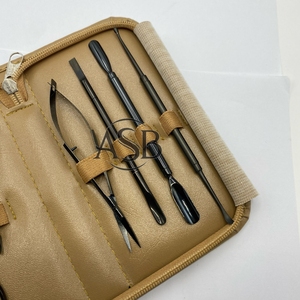 Logo privé durable en acier inoxydable noir Plasma professionnel ongles outils poussoir tondeuse Cutter manucure pédicure Kits - Product Image 4