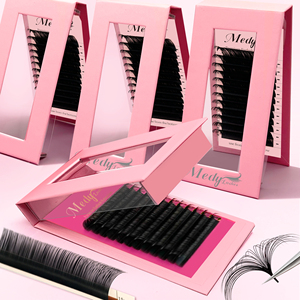Medylashes Extension Ciglia All'Ingrosso, Vassoi Premium di Extension Ciglia in Seta Morbida, Extension Ciglia Volume Nero Opaco Effetto Cashmere Velluto - Product Image 1