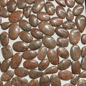 AAA + Grado 100% Natural Poppy Jasper Cabochon Piedra preciosa hecha a mano para la fabricación de joyas Piedra de forma de tamaño mixto Jasper Piedra preciosa única, - Product Image 1