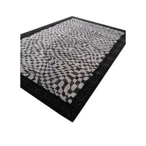 Linear Grey Black Geometric <b>Hand</b> <b>Tufted</b> Wool Viscose <b>Rugs</b> for Teenagers-for Home Living Room Hallway Rectangle Striped Carpet - Product Image 2