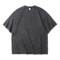 T-shirt Homme Col Rond Manches Courtes Coupe Oversize Séchage Rapide Effet Délavé 100% Coton Léger Respirant Tricoté Personnalisable