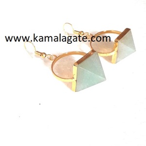 Conjuntos de pendientes de pirámide curativa de cristal de estilo religioso de moda al por mayor, piedras preciosas surtidas de latón chapado en oro, perlas de moda - Product Image 6