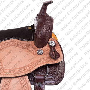 Sillín de caballo inglés occidental con logotipo personalizado más vendido de cuero americano para montar estilo de embalaje - Product Image 5