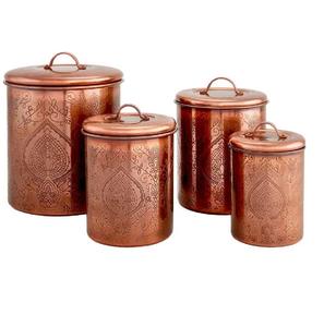 Elegante Juego de 2 contenedores de almacenamiento galvanizados con tapa de madera, perfecto para despensa de cocina, hogar y usos de exhibición de la India - Product Image 5