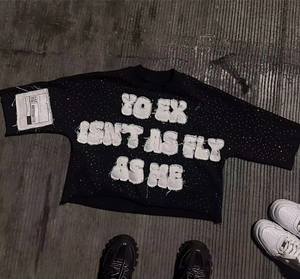 T-shirt pour homme 2026, 100% coton, T-shirt lourd, broderie usée, patch en strass, T-shirt court pour homme - Product Image 1