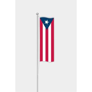 Bandera de Puerto Rico Personalizada de 3x5 pies con Impresión Digital en Seda y Poliéster, Asta de Aluminio para Uso Automotriz - Product Image 1