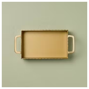 Bandeja DE SERVICIO DE Metal dorado especial de diseño más nuevo Bandeja de servicio de aluminio fundido de Metal Forma rectangular Mejor calidad Niquelado - Product Image 5