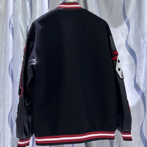 Veste universitaire pour hommes, fermeture à boutons, en laine, tenue décontractée de grande taille, couleur verte, veste Lettermen pour hommes - Product Image 5