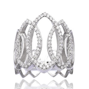 Anillo ajustable de piedra CZ con diseño de patrón ovalado, venta al por mayor, joyería fina para mujer, joyería de plata esterlina 925 a la moda - Product Image 2