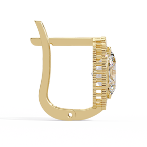 Elegantes Pendientes de Aro Huggie de Oro Puro de 14K con Diamantes Ovalados Cultivados en Laboratorio de 3.30 CTW, Certificados por IGI, con Halo, para Novia, Boda, Joyería Atemporal - Product Image 3