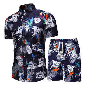 Novedades de verano, camisa de manga corta de viaje Hawaiana para hombre, Camisa estampada de talla grande y traje corto - Product Image 1