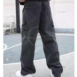 Bonne qualité hommes jambe large pantalon bas prix 2025 hommes Streetwear hommes jambe large jean pantalon taux de vente entier - Product Image 5