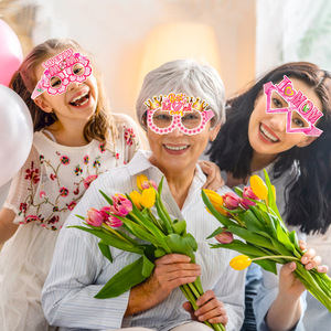 Lunettes de fête pour la fête des mères, accessoires amusants pour photomaton, lunettes de soleil en papier pour l'anniversaire de maman - Product Image 3
