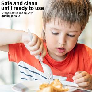 Biodegradable PLA/PP/PS <b>Disposable</b> <b>Plastic</b> Utensils Individually <b>Wrapped</b> BPA Free Eco-Friendly Recyclable Party Use - Product Image 2