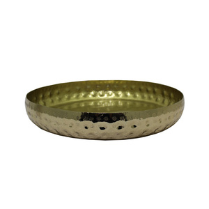 Utensilios de cocina con acabado de cobre, Juego de 2 tazones de metal hechos a mano para servir, fruteros azules y dorados para decoración de fiesta, vajilla elegante - Product Image 4