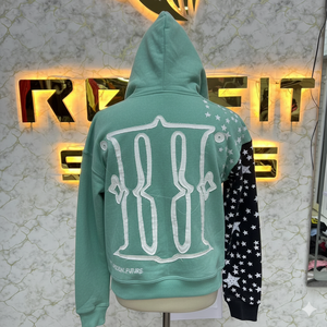 Sweat à capuche zippé de haute qualité, personnalisé, tendance, imprimé en relief, fabriqué en usine, prix bas, sweat à capuche pour hommes, sweat à capuche pour hommes - Product Image 2