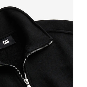 เสื้อพูลโอเวอร์คอเต่าแบบซิปครึ่งตัว สไตล์สตรีทแวร์ ผ้าคอตตอน 100% บุซับในกันหนาว ทรงหลวมไหล่ตก สำหรับฤดูหนาว - Product Image 5