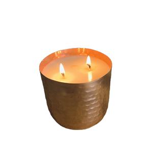 Decoración navideña, tarro de vela martillado de Metal para boda, evento, fiesta, decoración, Color dorado, forma ovalada, tarro de vela - Product Image 1