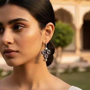 Boucles d'oreilles pendantes en améthyste cristalline pour femmes - Bijoux en argent 925 - Product Image 3