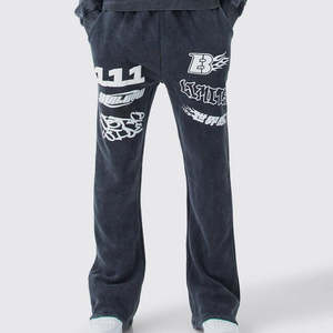 Custom Branded Men's Winter Casual <b>Maternity</b> Jogger Tracksuit Set with Baggy Flared Sweatpants and <b>Hoodie</b> - Product Image 3