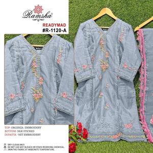 Costume pakistanais en organza prêt à l'emploi de qualité standard pour la fête de mariage et les occasions spéciales de l'Inde - Product Image 3