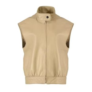 Men's Customized Top Selling Leather <b>Vest</b> Custom Size Leather <b>Vest</b> 2025 Solid Color Breathable Leather <b>Vest</b> For Online Sale - Product Image 5